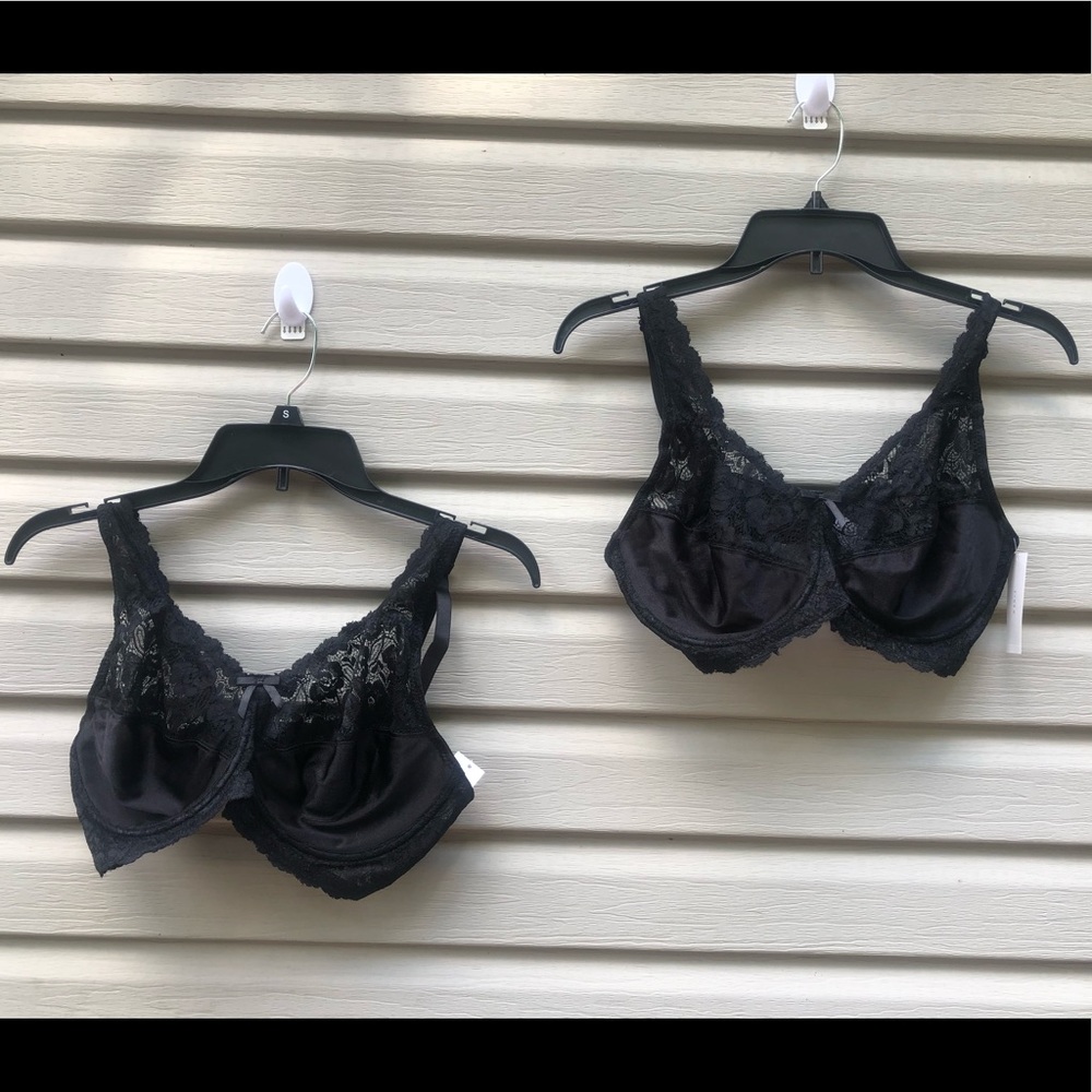 2 NWT 38D black lace bras from Kmart